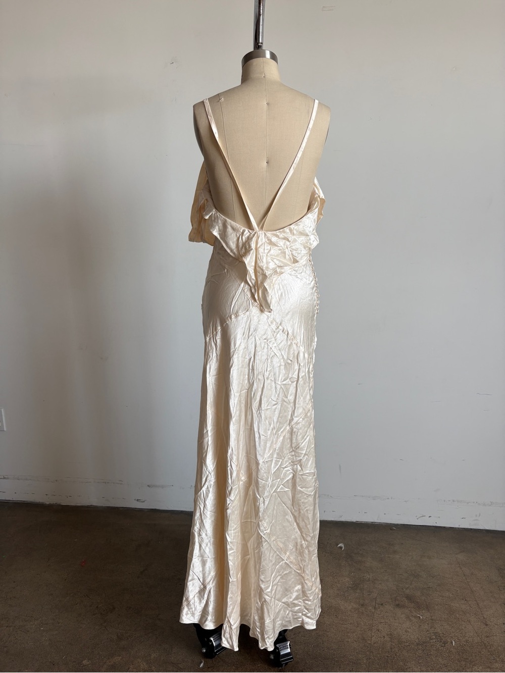 $319 NWT For Love And Lemons “Jewel” Maxi Dress in Cream Sz Large - Picture 9 of 12